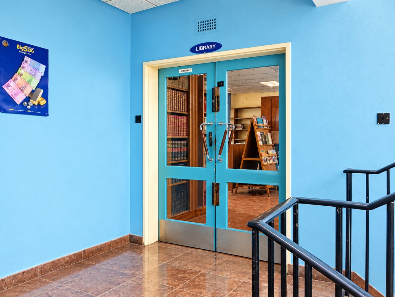 Entrance to the school library