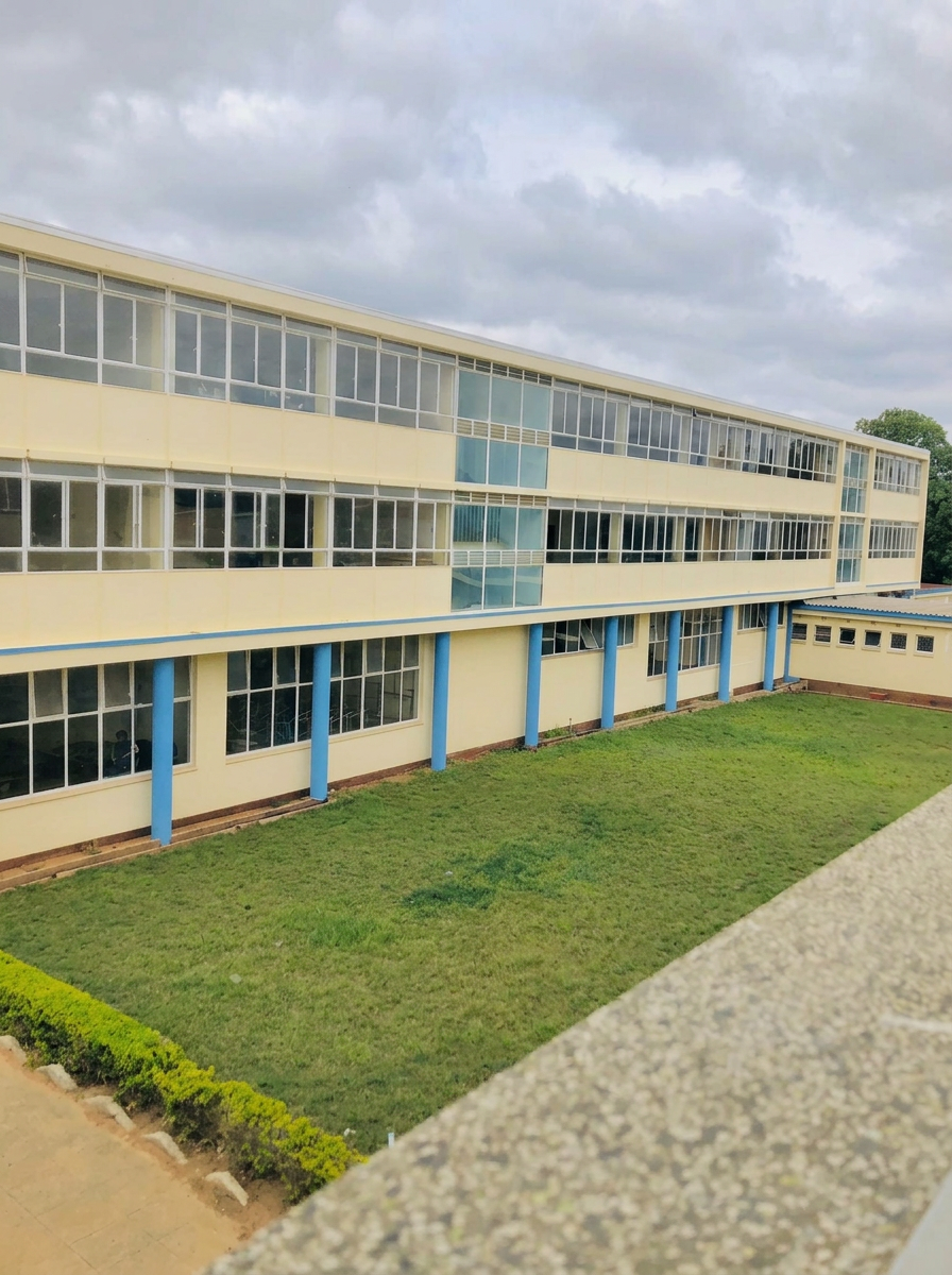 Classroom wing seen from the lawn